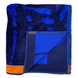 serviette de plage éponge velours jacquard sunday XL 140x180 cm en coton 400 g/m² douce et absorbante, idéale plage et piscine