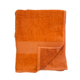 zoom serviette de bain éponge velours unie classy orange 90x180 cm, 100 % coton, 500 g/m², légère et absorbante, idéale salle de bain, piscine et plage