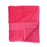 zoom serviette de bain éponge velours unie classy paradise rouge 90x180 cm, 100 % coton, 500 g/m², légère et absorbante, idéale salle de bain, piscine et plage