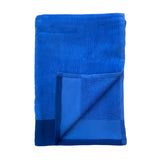 zoom serviette de bain éponge velours unie shady royal 90x160 cm, 100 % coton, 370 g/m², légère et absorbante, idéale salle de bain, piscine et plage
