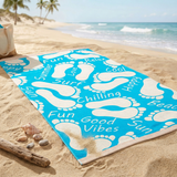 Serviette de plage éponge velours Jacquard - Toledo - 100x175cm - 470g/m² - Taille L