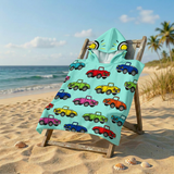 Poncho plage imprimé microfibre enfant - Cars - 60x60cm - 250gm²