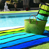 Serviette de plage éponge velours Jacquard Happy Men - Taille L 100x175cm  légère et absorbante, séchage rapide, parfaite pour plage, piscine ou sport.