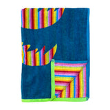 Serviette de plage éponge Velours Jacquard Palmtak Taille 90x160cm  400 g/m² absorbante et légère, parfaite pour plage ou piscine.