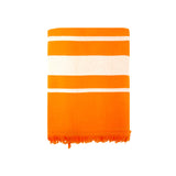 fouta doublée éponge caraïbes mandarine 90x170 cm, 100 % coton 340 g/m², épaisse et absorbante, idéale pour la plage, piscine ou salle de bain et en paréo