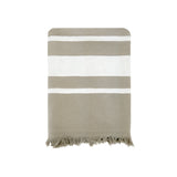 fouta doublée éponge caraïbes taupe 90x170 cm, 100 % coton 340 g/m², épaisse et absorbante, idéale pour la plage, piscine ou salle de bain et en paréo. 


