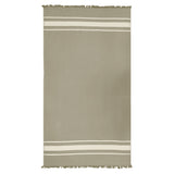 fouta doublée éponge caraïbes taupe 90x170 cm, 100 % coton 340 g/m², épaisse et absorbante, idéale pour la plage, piscine ou salle de bain et en paréo. 

