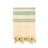 fouta doublée éponge fidji fougere 90x160 cm, 100 % coton 340 g/m², épaisse et absorbante, idéale pour la plage, piscine ou salle de bain et en paréo