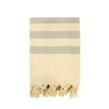 fouta doublée éponge fidji taupe 90x160 cm, 100 % coton 340 g/m², épaisse et absorbante, idéale pour la plage, piscine ou salle de bain et en paréo