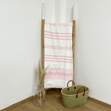 fouta doublée éponge karabuk fuchsia 140x180 cm, 100 % coton 380 g/m², épaisse et absorbante, idéale pour la plage, piscine ou salle de bain et en paréo