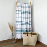 fouta doublée éponge karabuk latigo 140x180 cm, XL 100 % coton 380 g/m², épaisse et absorbante, idéale pour la plage, piscine ou salle de bain et en paréo