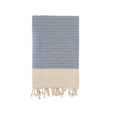 fouta traditionnelle nid d’abeille athena bleu marine 100x200 cm ou 200x200cm 100 % coton 190 g/m², absorbante, légère et peu encombrante pour la plage ou la maison. Se transforme en paréo