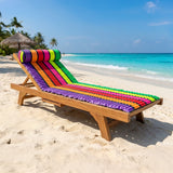 Matelas de plage « happy fresh » 60x180 avec coussin intégré et bandoulière, assorti à sa serviette de plage coordonnée
