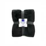 plaid mouton noir 130x170cm, recto imitation mouton 610g/m², ultra doux pour un confort chaleureux