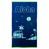Serviette de plage éponge Velours Jacquard Vany 75x150 cm, 400 g/m², 100 % coton, éponge velours Jacquard, douce et absorbante, parfaite pour plage et piscine.