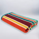 serviette de plage éponge velours jacquard capsud 100x175 470g/m² douce, absorbante, parfaite plage, piscine ou sport.