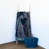 serviette de plage éponge Velours jacquard dixon L 100 x 175 470 g/m² absorbante et séchage rapide, tendance et pratique plage, piscine ou bain.