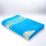 serviette de plage éponge velours jacquard multicolore orzu 90x170 cm 400g/m² motif Corsica douce et absorbante, idéale pour la piscine ou la plage,