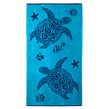 serviette de plage éponge velours jacquard Osa taille L 90x170cm légère et absorbante, séchage rapide, idéale plage ou piscine.