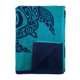 serviette de plage éponge velours jacquard Osa taille L 90x170cm légère et absorbante, séchage rapide, transformable en paréo, idéale plage.