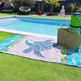 serviette de plage éponge velours jacquard playamar L 100x175 cm en coton 470 g/m² douce et absorbante, idéale plage et piscine.