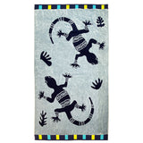 serviette de plage éponge velours jacquard pogona taille 100x175   440 g/m² absorbante et légère, parfaite pour plage ou piscine.