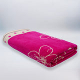 serviette de plage éponge velours jacquard wasaga rose 100x175 470g/m² douce, absorbante, parfaite plage, piscine ou sport 