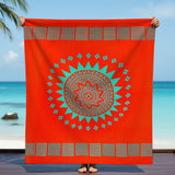 serviette de plage microfibre Solari orange 140x170 cm, 220 g/m², 100 % Polyester, légère et peu encombrante, idéale pour les sorties à la piscine ou à la plage pour un adulte ou en famille