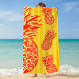 serviette de plage microfibre pop ananas 75x150 cm, 220 g/m², 100 % polyester, légère et peu encombrante, idéale pour les sorties à la piscine ou à la plage pour un adulte ou en famille