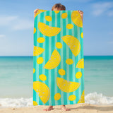 serviette de plage microfibre pop citron 75x150 cm, 220 g/m², 100 % polyester, légère et peu encombrante, idéale pour les sorties à la piscine ou à la plage pour un adulte ou en famille