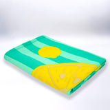 serviette de plage microfibre pop citron 75x150 cm, 220 g/m², 100 % polyester, légère et peu encombrante, idéale pour les sorties à la piscine ou à la plage pour un adulte ou en famille