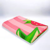 serviette de plage microfibre pop fraise 75x150 cm, 220 g/m², 100 % polyester, légère et peu encombrante, idéale pour les sorties à la piscine ou à la plage pour un adulte ou en famille