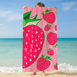 serviette de plage microfibre pop fraise 75x150 cm, 220 g/m², 100 % polyester, légère et peu encombrante, idéale pour les sorties à la piscine ou à la plage pour un adulte ou en famille
