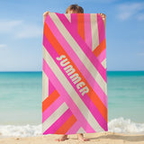 serviette de plage microfibre rayure pop 75x150 cm, 220 g/m², 100 % polyester, légère et peu encombrante, idéale pour les sorties à la piscine ou à la plage pour un adulte ou en famille