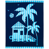 serviette de plage microfibre multicolore napa 140x170 cm 220g/m² motifs fleurs douce et absorbante, idéale pour la piscine ou la plage,