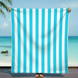 serviette de plage microfibre multicolore rayada turquoise  140x170 cm 220g/m² motifs fleurs douce et absorbante, idéale pour la piscine ou la plage 