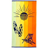serviette de plage multicolore sully 90x170 cm 220g/m² motifs fleurs douce et absorbante, idéale pour la piscine ou la plage