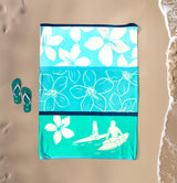 serviette de plage freestyle XL éponge velours Jacquard Bleu 140x180 cm  400g/m² douce, absorbante et idéale pour plage et piscine.