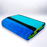 Serviette de plage Happy Men XL éponge velours Jacquard Vert 140x180 400g/m² douce, absorbante et idéale pour plage et piscine.