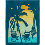serviette plage XL jacquard arche 100 % coton 140x180 cm, 400 g/m² douce, absorbante et idéale pour plage et piscine 