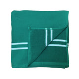 Fouta coton doublée éponge Waffle vert 90x170cm 355gm² 100 % coton, absorbante et légère, séchage rapide, idéale plage, piscine ou salle de bain.