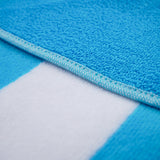 zoom serviette de plage éponge velours jacquard bahia bleu turquoise 100x175 470g/m² douce, absorbante, parfaite plage, piscine ou sport 