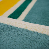 zoom serviette de plage éponge velours jacquard multicolore dalia 100x175 470g/m² douce et absorbante, parfaite pour plage, piscine ou sport