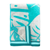 zoom serviette plage velours jacquard floresta 100 % coton 100x175 cm, 470 g/m², douce, absorbante et confortable, pour plage, piscine