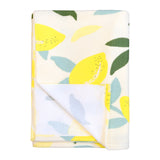 zoom serviette de plage microfibre multicolore limao 90x170 cm 220g/m² motifs citrons douce et absorbante, idéale pour la piscine ou la plage