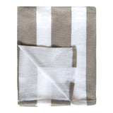 zoom serviette de plage microfibre rayada taupe 140x170 cm 220g/m² motifs fleurs douce et absorbante, idéale pour la piscine ou la plage