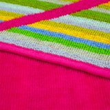 zoom serviette de plage XL éponge velours jacquard Rose Cadix 140x180 400g/m²  douce, absorbante et idéale pour plage et piscine