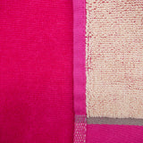 zoom serviette de plage éponge velours jacquard wasaga Rose 100x175 470g/m² douce, absorbante, parfaite plage, piscine ou sport 