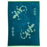 Serviette de plage éponge Velours Jacquard Tusculum taille XL 140x180 cm 100% coton Jacquard 400g/m² douce et absorbante, idéale plage, piscine ou pique-nique.