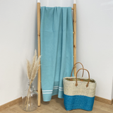 Fouta coton doublée éponge Waffle 90x170cm 355gm² - Le comptoir de la plage